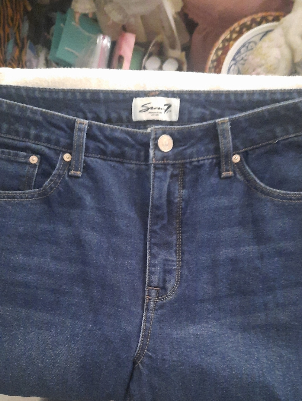 Seven7 Dark Indigo High-Rise Jeans